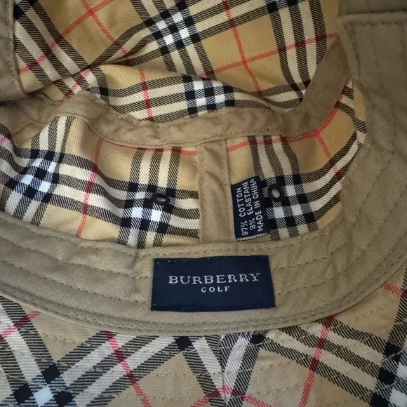 Burberry Tan and Black Check Bucket Hat - Picture 3 of 7